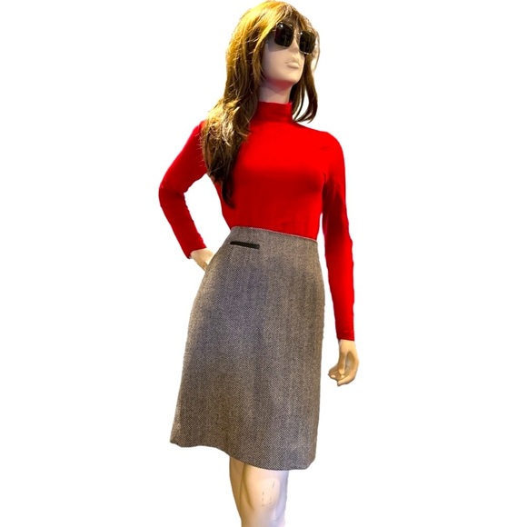Talbots Vintage Herringbone Tweed Skirt - Picture 2 of 3